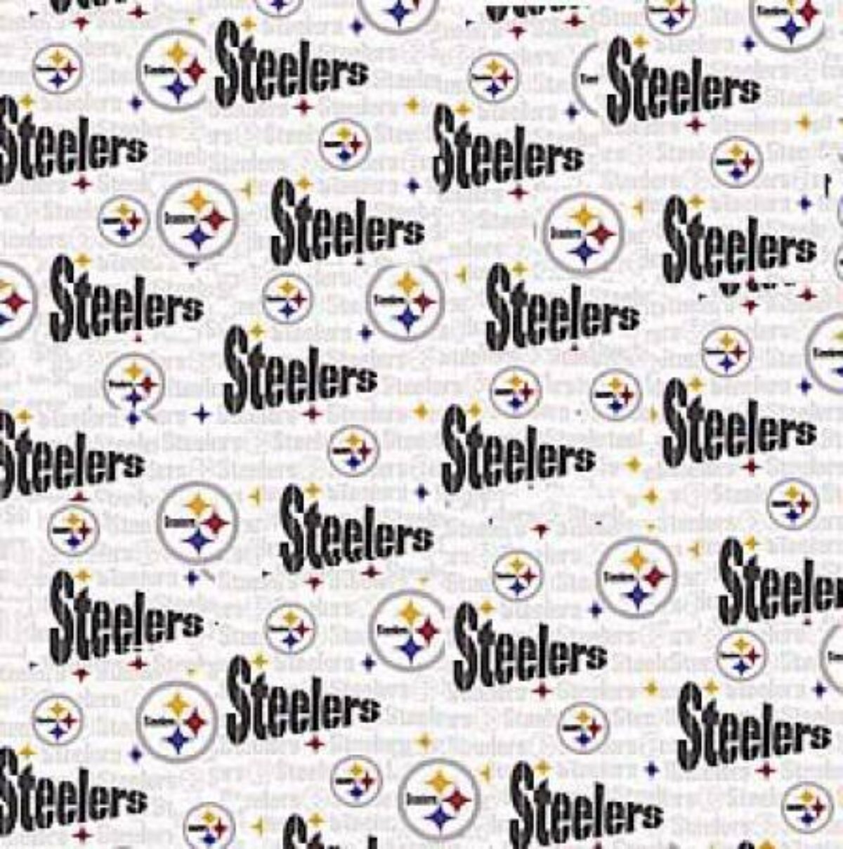 SALE Pittsburgh Steelers Fabric Remnant 28 Inches Cotton 