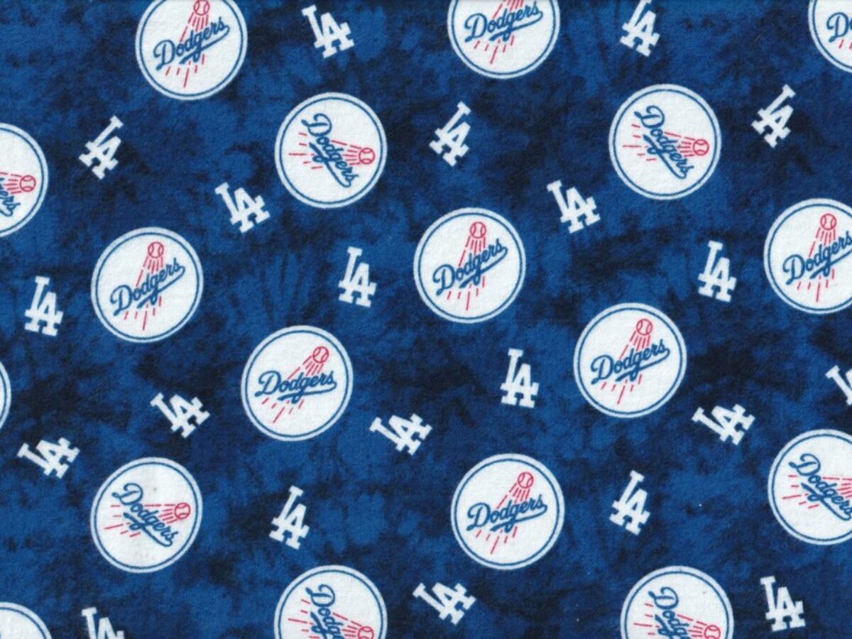 MLB Fleece Los Angeles Dodgers Plaid Blue Fabric by The Yard